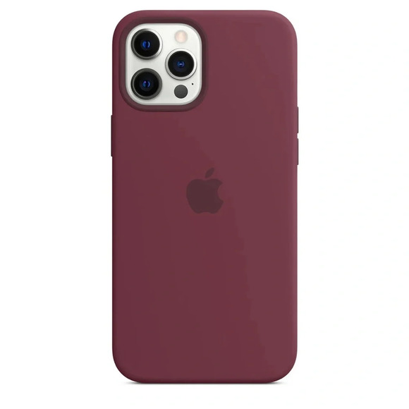 Apple iPhone 12 Series Silicone Case with MagSafe - Plum - Picture 1 of 3